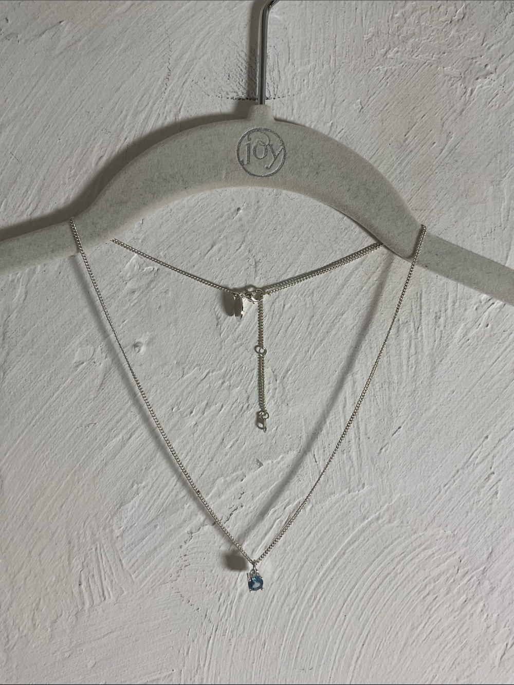 Lovisa Silver Tone Blue Crystal Solitaire Pendant Necklace